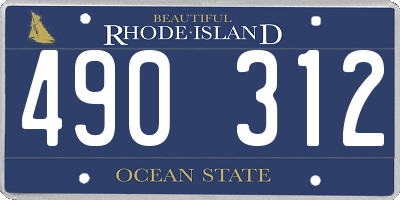RI license plate 490312