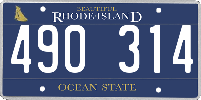 RI license plate 490314