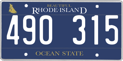 RI license plate 490315