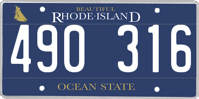 RI license plate 490316