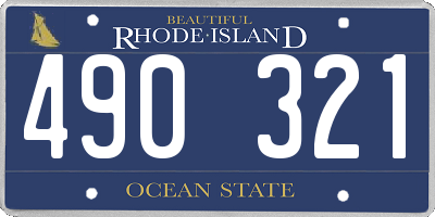 RI license plate 490321