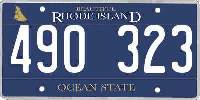RI license plate 490323