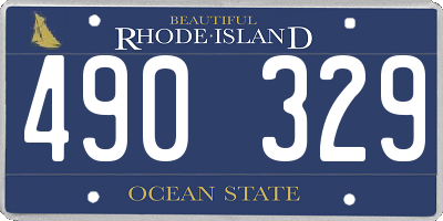RI license plate 490329