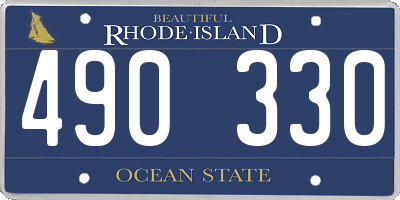 RI license plate 490330