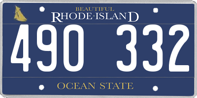 RI license plate 490332