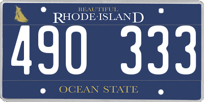 RI license plate 490333