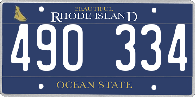 RI license plate 490334