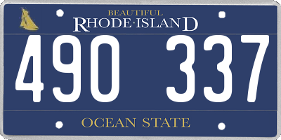 RI license plate 490337