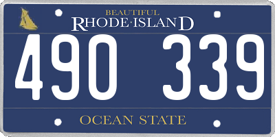 RI license plate 490339