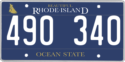 RI license plate 490340
