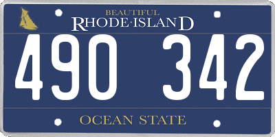 RI license plate 490342