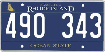 RI license plate 490343