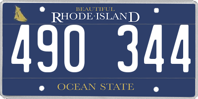 RI license plate 490344