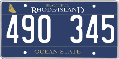 RI license plate 490345