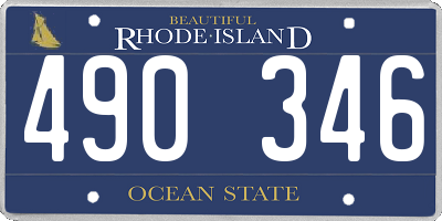 RI license plate 490346