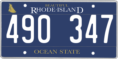 RI license plate 490347