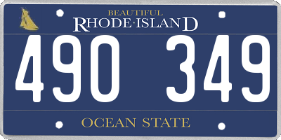 RI license plate 490349