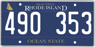 RI license plate 490353