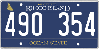 RI license plate 490354