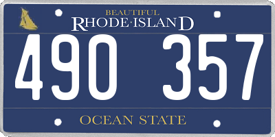 RI license plate 490357