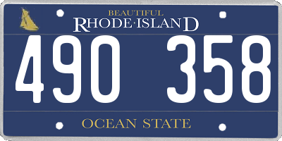 RI license plate 490358