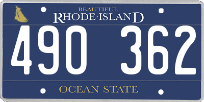 RI license plate 490362
