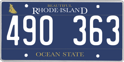 RI license plate 490363