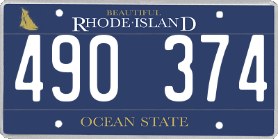 RI license plate 490374
