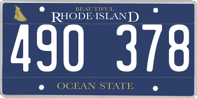 RI license plate 490378