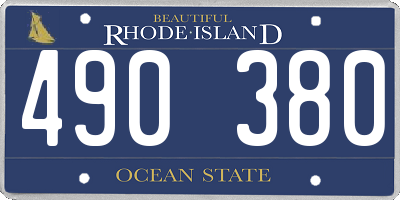 RI license plate 490380