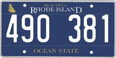 RI license plate 490381