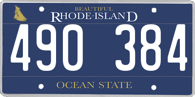 RI license plate 490384