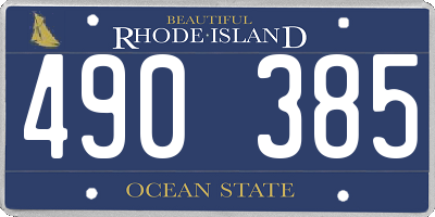 RI license plate 490385