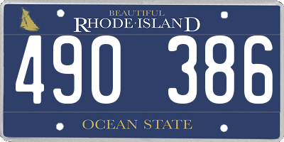 RI license plate 490386