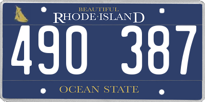 RI license plate 490387