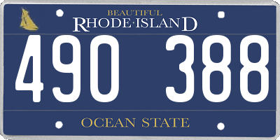 RI license plate 490388