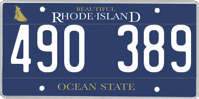 RI license plate 490389