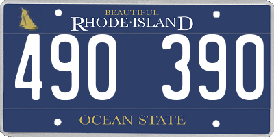 RI license plate 490390
