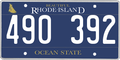 RI license plate 490392