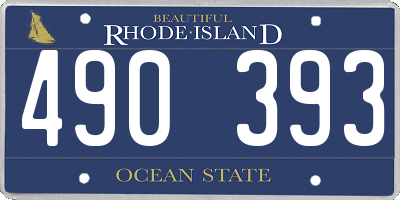 RI license plate 490393