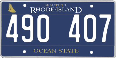 RI license plate 490407