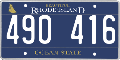 RI license plate 490416