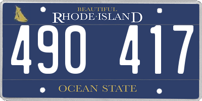 RI license plate 490417