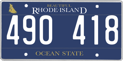 RI license plate 490418