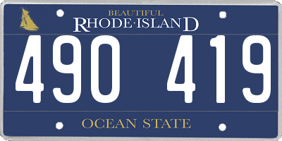 RI license plate 490419