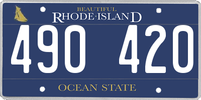RI license plate 490420