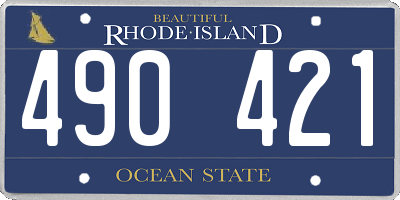 RI license plate 490421