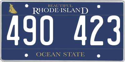RI license plate 490423