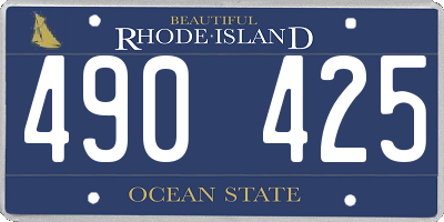 RI license plate 490425