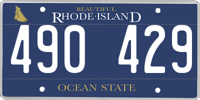 RI license plate 490429